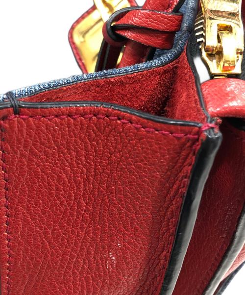 MIU MIU（ミュウミュウ）MIU MIU (ミュウミュウ) デニム2wayバッグ レッド×インディゴの古着・服飾アイテム