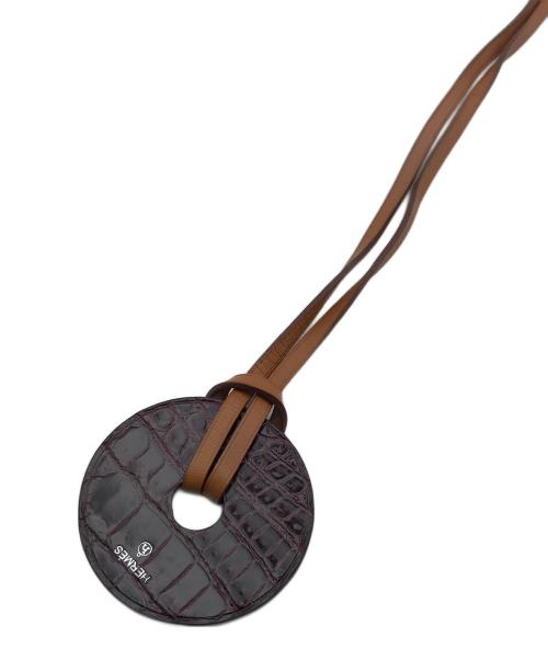 HERMES（エルメス）HERMES (エルメス) プティアッシュ レザーネックレス ブラウンの古着・服飾アイテム