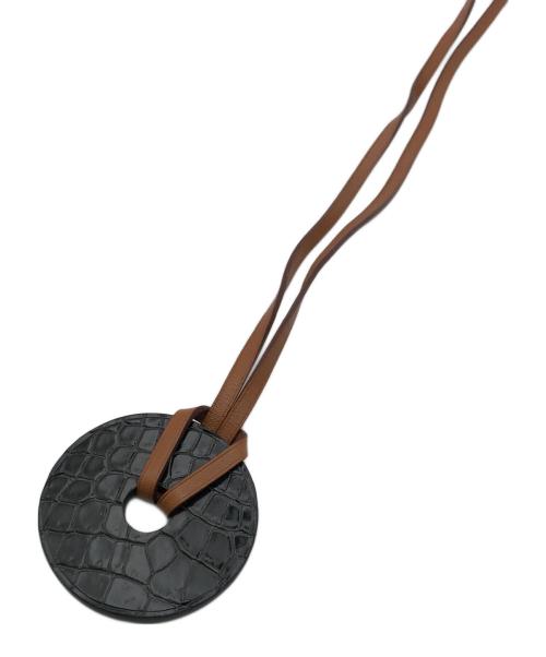 HERMES（エルメス）HERMES (エルメス) プティアッシュ レザーネックレス ブラウンの古着・服飾アイテム