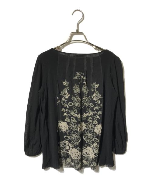 VIVIENNE TAM（ヴィヴィアンタム）VIVIENNE TAM (ヴィヴィアンタム) パワーネットフラワープリントブラウス ブラックの古着・服飾アイテム