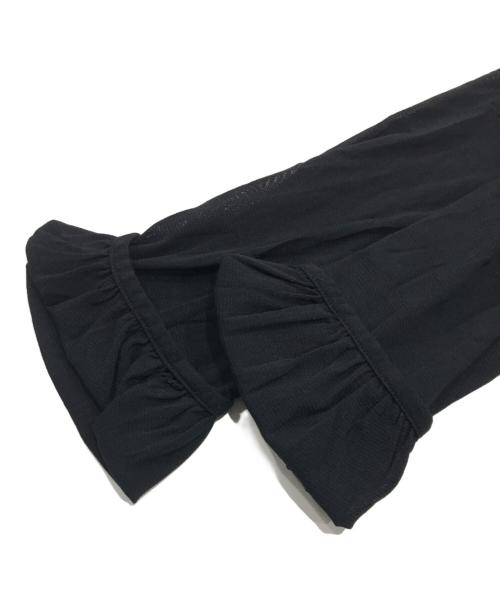 VIVIENNE TAM（ヴィヴィアンタム）VIVIENNE TAM (ヴィヴィアンタム) パワーネットフラワープリントブラウス ブラックの古着・服飾アイテム