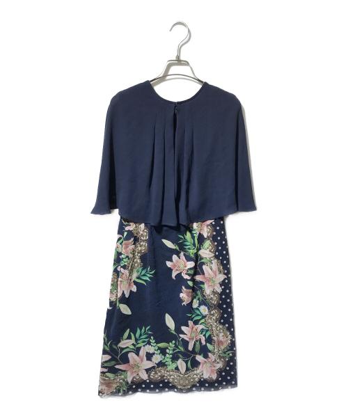 VIVIENNE TAM（ヴィヴィアンタム）VIVIENNE TAM (ヴィヴィアンタム) パワーネット切替ワンピース/半袖ワンピース ネイビー サイズ:38の古着・服飾アイテム