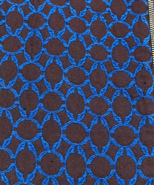 VIVIENNE TAM（ヴィヴィアンタム）VIVIENNE TAM (ヴィヴィアンタム) モノグラム刺繍ジップコート ブラウン×ネイビーの古着・服飾アイテム