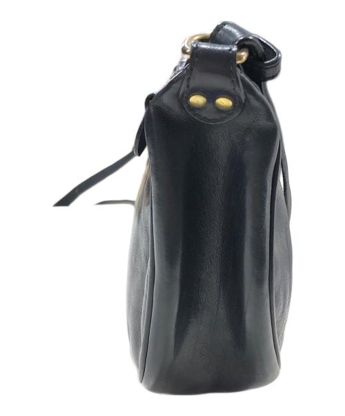 IL BISONTE（イル ビゾンテ）IL BISONTE (イル ビゾンテ) レザーショルダーバッグ ブラックの古着・服飾アイテム