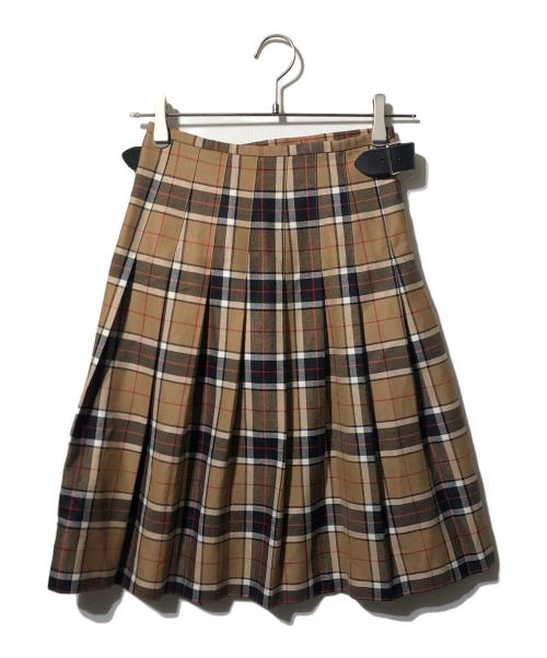 O'NEIL OF DUBLIN（オニールオブダブリン）O'NEIL OF DUBLIN (オニールオブダブリン) ウールチェックラップスカート ブラウン サイズ:36の古着・服飾アイテム