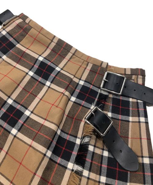 O'NEIL OF DUBLIN（オニールオブダブリン）O'NEIL OF DUBLIN (オニールオブダブリン) ウールチェックラップスカート ブラウン サイズ:36の古着・服飾アイテム