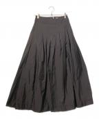 MUSEミューズ）の古着「WASHED TUCKマキシ スカート」｜ブラウン