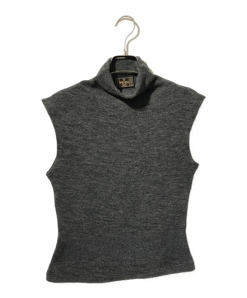 FENDI（フェンディ）FENDI (フェンディ) ノースリーブラメニット/タートルネックニット グレー サイズ:36の古着・服飾アイテム