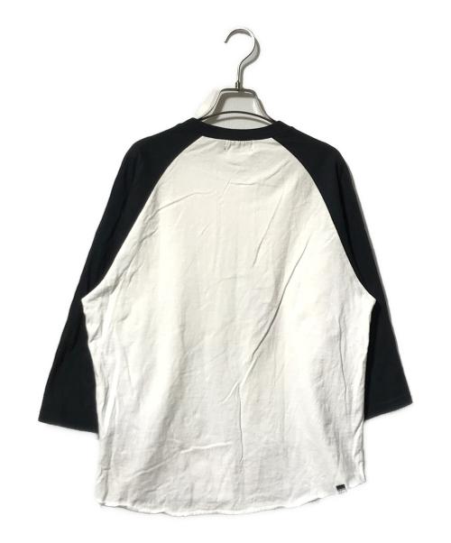 Hysteric Glamour（ヒステリックグラマー）Hysteric Glamour (ヒステリックグラマー) RAINBOW WOMANラグランスリーブカットソー/七分袖カットソー ホワイト×ブラック サイズ:Lの古着・服飾アイテム