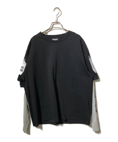 PLEASURES（プレジャーズ）PLEASURES (プレジャーズ) SONIC YOUTH (ソニックユース) コラボプリントレイヤードカットソー ブラック サイズ:Ｌの古着・服飾アイテム