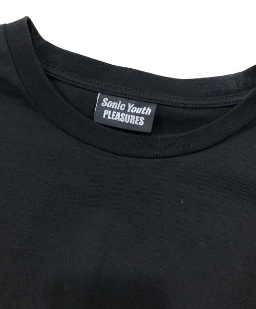 PLEASURES（プレジャーズ）PLEASURES (プレジャーズ) SONIC YOUTH (ソニックユース) コラボプリントレイヤードカットソー ブラック サイズ:Ｌの古着・服飾アイテム