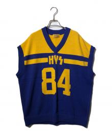 Hysteric Glamour（ヒステリックグラマー）の古着「HYS 84編込 オーバーサイズベスト」｜ブルー×イエロー