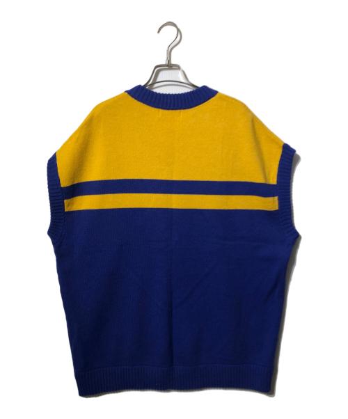 Hysteric Glamour（ヒステリックグラマー）Hysteric Glamour (ヒステリックグラマー) HYS 84編込 オーバーサイズベスト ブルー×イエロー サイズ:ＦＲＥＥの古着・服飾アイテム