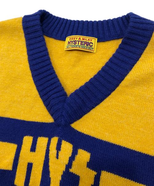 Hysteric Glamour（ヒステリックグラマー）Hysteric Glamour (ヒステリックグラマー) HYS 84編込 オーバーサイズベスト ブルー×イエロー サイズ:ＦＲＥＥの古着・服飾アイテム