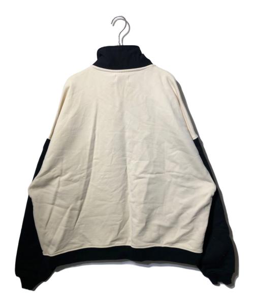 BREATH（ブレス）BREATH (ブレス) LOGO SWITCH HALF ZIP SWEAT ブラック×ベージュ サイズ:XLの古着・服飾アイテム