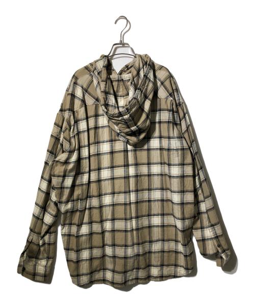 DIESEL（ディーゼル）DIESEL (ディーゼル) S-DEWNY-HOOD フーディーシャツ（エス　デュウ　フード　フーディーシャツ） ブラック×ブラウン サイズ:50の古着・服飾アイテム
