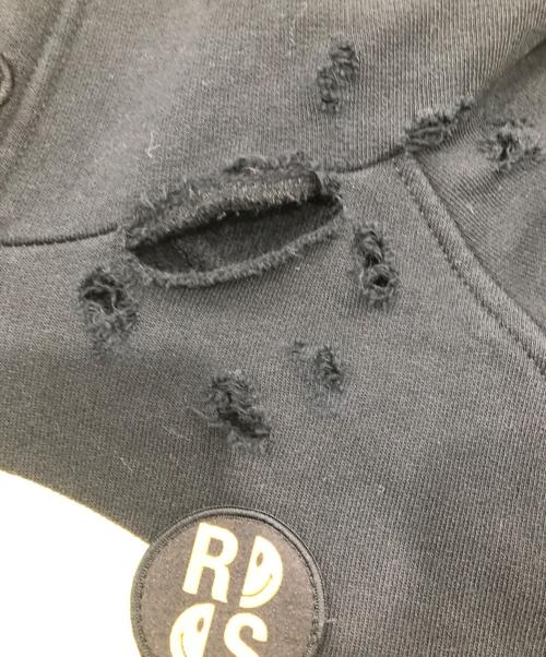 RAF SIMONS（ラフシモンズ）RAF SIMONS (ラフシモンズ) スマイリー ダメージ加工POパーカー ブラック サイズ:Sの古着・服飾アイテム