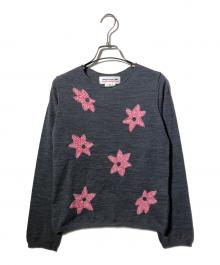 COMME des GARCONS GIRL（コムデギャルソンガール）の古着「刺繍ニット」｜グレー