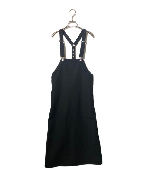 THE RERACS（ザ リラクス）THE RERACS (ザ リラクス) エプロンドレスジャンパースカート ブラック サイズ:36の古着・服飾アイテム