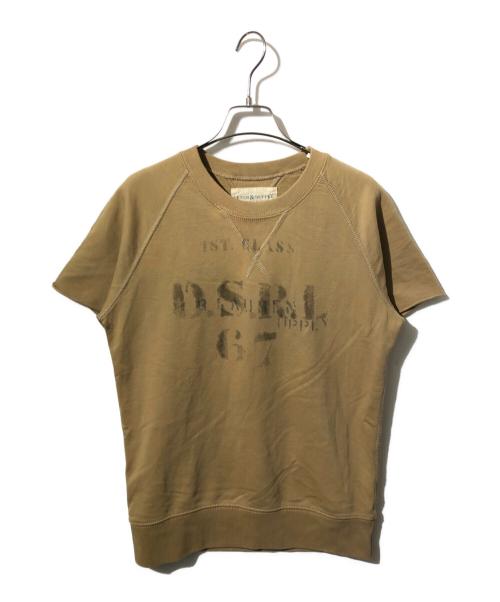 Denim & Supply Ralph Lauren（デニム＆サプライ ラルフローレン）Denim & Supply Ralph Lauren (デニム＆サプライ ラルフローレン) 両Ｖ ステンシルプリント 半袖スウェット ブラウン サイズ:Sの古着・服飾アイテム