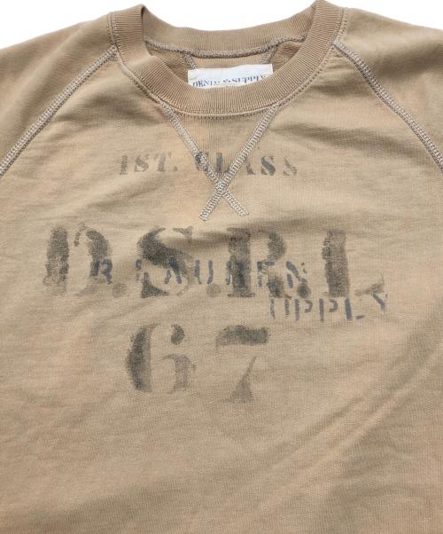 Denim & Supply Ralph Lauren（デニム＆サプライ ラルフローレン）Denim & Supply Ralph Lauren (デニム＆サプライ ラルフローレン) 両Ｖ ステンシルプリント 半袖スウェット ブラウン サイズ:Sの古着・服飾アイテム