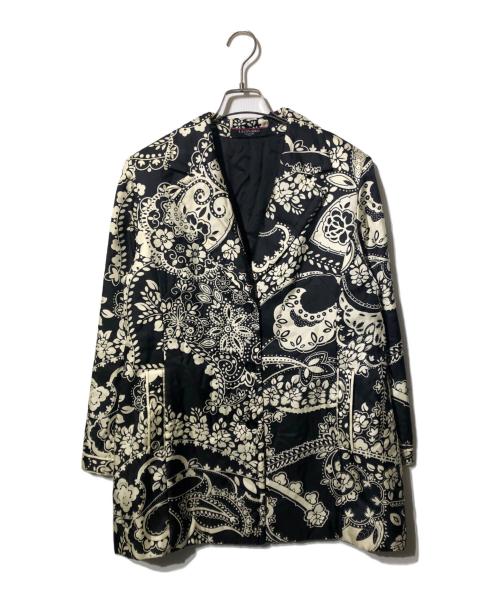 LEONARD（レオナール）LEONARD (レオナール) 総柄シルクジャケット ホワイト×ブラック サイズ:11Rの古着・服飾アイテム