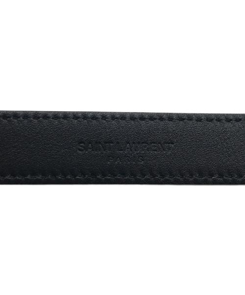 Yves Saint Laurent（イヴサンローラン）Yves Saint Laurent (イヴサンローラン) レザーナローベルト ブラックの古着・服飾アイテム