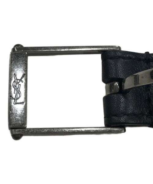 Yves Saint Laurent（イヴサンローラン）Yves Saint Laurent (イヴサンローラン) レザーナローベルト ブラックの古着・服飾アイテム