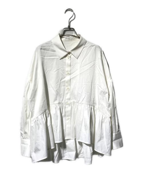 ADEAM（アディアム）ADEAM (アディアム) ウォーターリリーブラウス/フリルシャツ ホワイトの古着・服飾アイテム