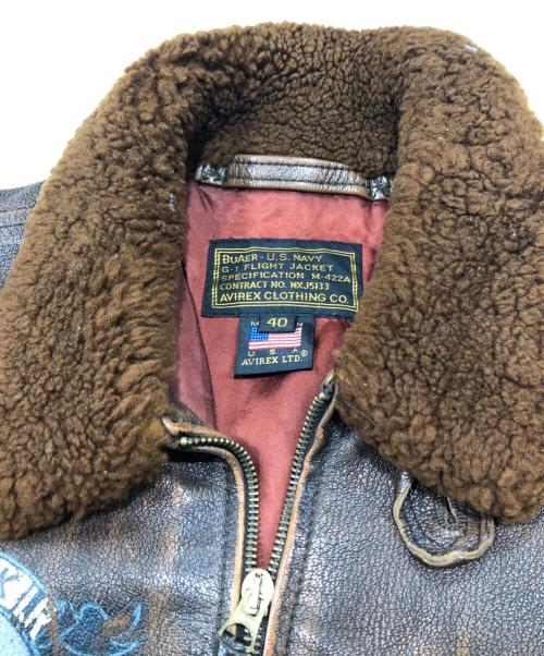 AVIREX（アヴィレックス）AVIREX (アヴィレックス) ゴートレザーG-1フライトジャケット ブラウン サイズ:40の古着・服飾アイテム