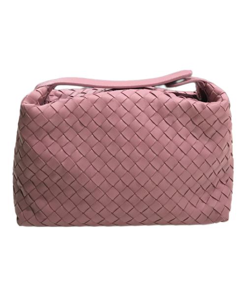 BOTTEGA VENETA（ボッテガベネタ）BOTTEGA VENETA (ボッテガベネタ) イントレチャートワンハンドルポーチ ピンクの古着・服飾アイテム
