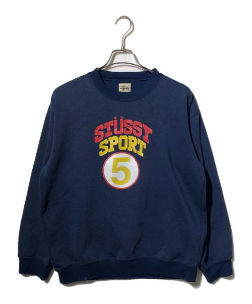 stussy（ステューシー）stussy (ステューシー) 90s STUSSY SPORT PRINT SWEAT ネイビー サイズ:Mの古着・服飾アイテム