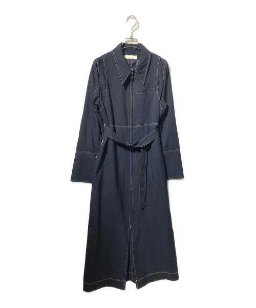PUBLIC TOKYO（パブリックトウキョウ）PUBLIC TOKYO (パブリックトウキョウ) ショルダータックシャツワンピ ネイビー サイズ:2の古着・服飾アイテム