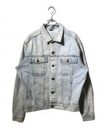 GUESS（ゲス）の古着「90'sブリーチデザインデニムジャケット」｜インディゴ×グレー