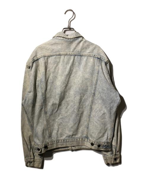 GUESS（ゲス）GUESS (ゲス) 90'sブリーチデザインデニムジャケット インディゴ×グレー サイズ:Lの古着・服飾アイテム
