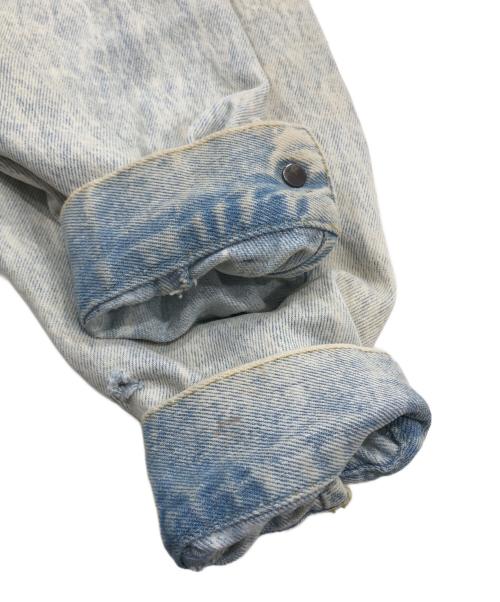 GUESS（ゲス）GUESS (ゲス) 90'sブリーチデザインデニムジャケット インディゴ×グレー サイズ:Lの古着・服飾アイテム