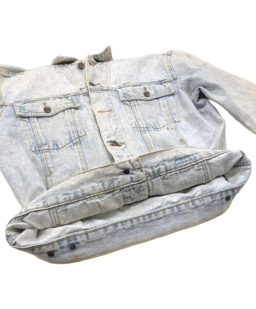 GUESS（ゲス）GUESS (ゲス) 90'sブリーチデザインデニムジャケット インディゴ×グレー サイズ:Lの古着・服飾アイテム