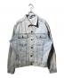 GUESS（ゲス）の古着「90'sブリーチデザインデニムジャケット」｜インディゴ×グレー