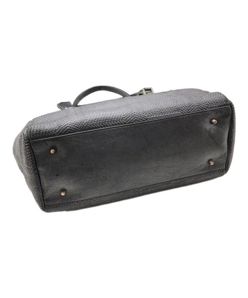 ANYA HINDMARCH（アニヤ・ハインドマーチ）ANYA HINDMARCH (アニヤ・ハインドマーチ) リボン柄ハンドバッグ グレーの古着・服飾アイテム