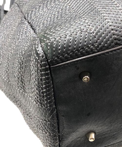 ANYA HINDMARCH（アニヤ・ハインドマーチ）ANYA HINDMARCH (アニヤ・ハインドマーチ) リボン柄ハンドバッグ グレーの古着・服飾アイテム