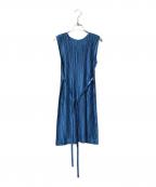 PLEATS PLEASEプリーツプリーズ）の古着「ノースリーブワンピース/プリーツワンピース」｜ブルー