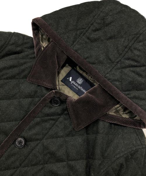 Aquascutum（アクアスキュータム）Aquascutum (アクアスキュータム) フーデッドキルティングジャケット カーキ サイズ:38の古着・服飾アイテム