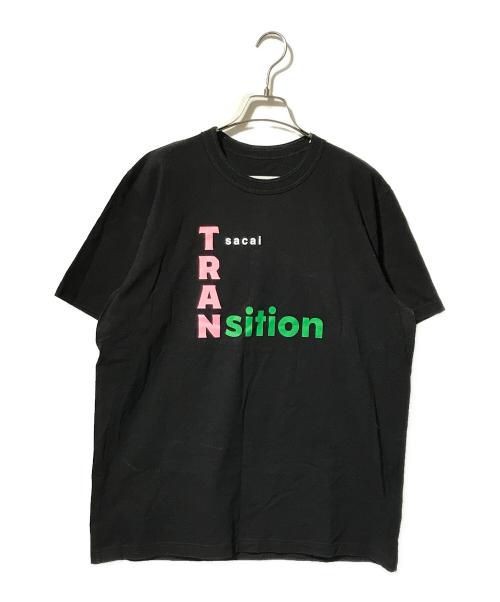 sacai（サカイ）sacai (サカイ) TRANsition T-Shirt/半袖カットソー ブラック サイズ:4の古着・服飾アイテム