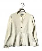 Loulou Willoughbyルルウィルビー）の古着「ペプラムカーディガン」｜ホワイト