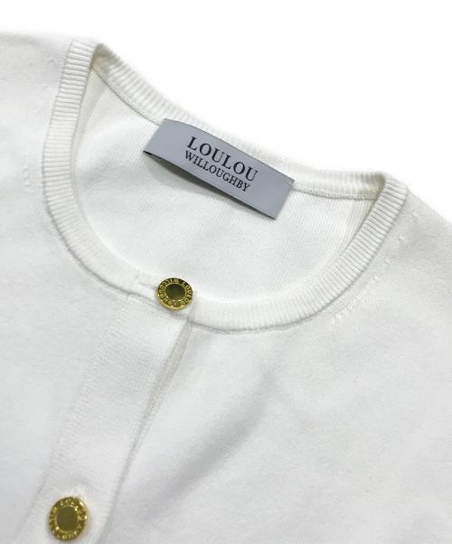 Loulou Willoughby（ルルウィルビー）Loulou Willoughby (ルルウィルビー) ペプラムカーディガン ホワイト サイズ:2の古着・服飾アイテム