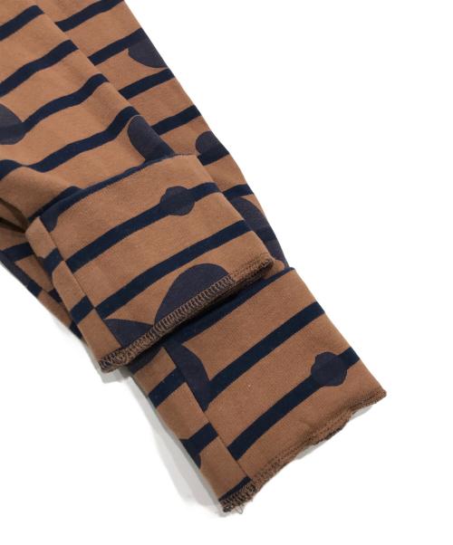 SOU・SOU（ソウソウ）SOU・SOU (ソウソウ) le coq sportif (ルコックスポルティフ) フラワーボーダーワンピース/長袖ワンピース ネイビー×ブラウン サイズ:Sの古着・服飾アイテム