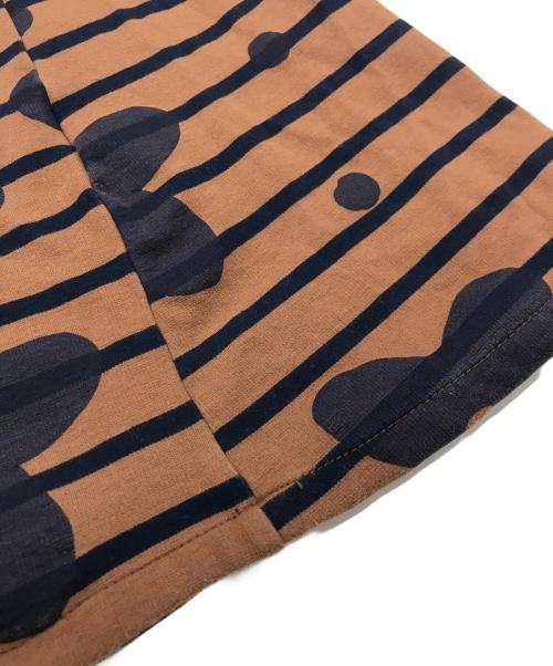 SOU・SOU（ソウソウ）SOU・SOU (ソウソウ) le coq sportif (ルコックスポルティフ) フラワーボーダーワンピース/長袖ワンピース ネイビー×ブラウン サイズ:Sの古着・服飾アイテム