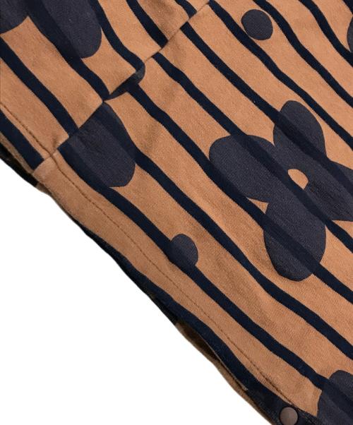 SOU・SOU（ソウソウ）SOU・SOU (ソウソウ) le coq sportif (ルコックスポルティフ) フラワーボーダーワンピース/長袖ワンピース ネイビー×ブラウン サイズ:Sの古着・服飾アイテム