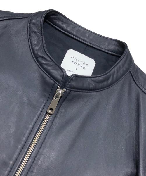 UNITED TOKYO（ユナイテッドトーキョー）UNITED TOKYO (ユナイテッドトーキョー) レザージャケット ネイビー サイズ:2の古着・服飾アイテム