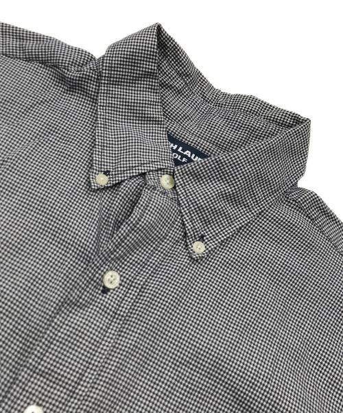 Ralph Lauren POLO GOLF（ラルフローレンポロゴルフ）Ralph Lauren POLO GOLF (ラルフローレンポロゴルフ) 千鳥格子柄チェックシャツ ホワイト×ブラック サイズ:Lの古着・服飾アイテム